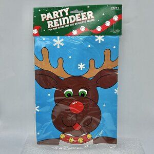 Vintage Christmas Game Pin The Nose On The Reindeer By Papel